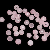 Бусины из натурального камня Розовый кварц граненые рондели