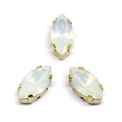 Кристаллы Swarovski в цапах (оправах) Наветты Swarovski White Opal в оправах