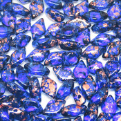  Чешские бусины GemDuo Gold Splash Cobalt (94401)