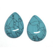 Кабошоны камеи, кабошоны Lunasoft (Лунасофт) Кабошон имитация камня Бирюза голубая (капля)