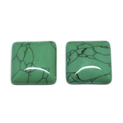 Кабошоны камеи, кабошоны Lunasoft (Лунасофт) Кабошон имитация камня Бирюза зеленая (квадрат)