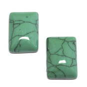 Кабошоны камеи, кабошоны Lunasoft (Лунасофт) Кабошон имитация камня Бирюза зеленая (прямоугольник малый)