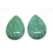 Кабошоны камеи, кабошоны Lunasoft (Лунасофт) Кабошон имитация камня Бирюза зеленая (капля)
