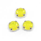 Кристаллы Swarovski в цапах (оправах) Шатоны Сваровски в оправах родий ss39 Yellow Opal
