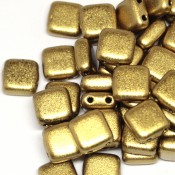 Чешские бусины TILE (Тила) Чешская тила Matte Metallic Aztec Gold (K0172)