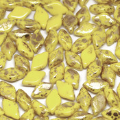  Чешские бусины GemDuo Gold Splash Lemon (94401)