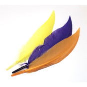 Ленты, шнуры Перья декоративные натуральные микс 14 (05) (фиолетовый/желтый/оранжевый)