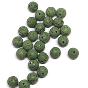 Бусины из натурального камня Лава бусины круглые БЛВ-13 зеленые