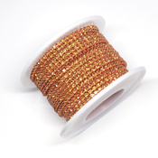 Ленты, шнуры Цепь стразовая стекло/металл оранжевая/оранжевый