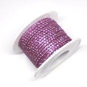 Ленты, шнуры Цепь стразовая стекло/металл фуксия/фуксия