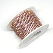 Ленты, шнуры Цепь стразовая стекло/металл персиковый/розовое золото