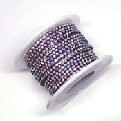 Ленты, шнуры Цепь стразовая стекло/металл сиреневый АВ/фиолетовый