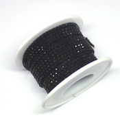 Ленты, шнуры Цепь стразовая стекло/металл черный/черный