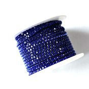 Ленты, шнуры Цепь стразовая стекло/металл темно-синий/темно-синий