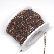 Ленты, шнуры Цепь стразовая акрил/металл жемчужный коричневый/розовое золото