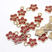 Подвески Подвеска цветочек красный ПД-02
