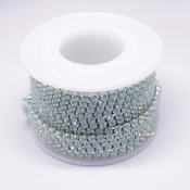 Стразовая цепь Цепь стразовая стекло/металл опаловый мятный/серебро